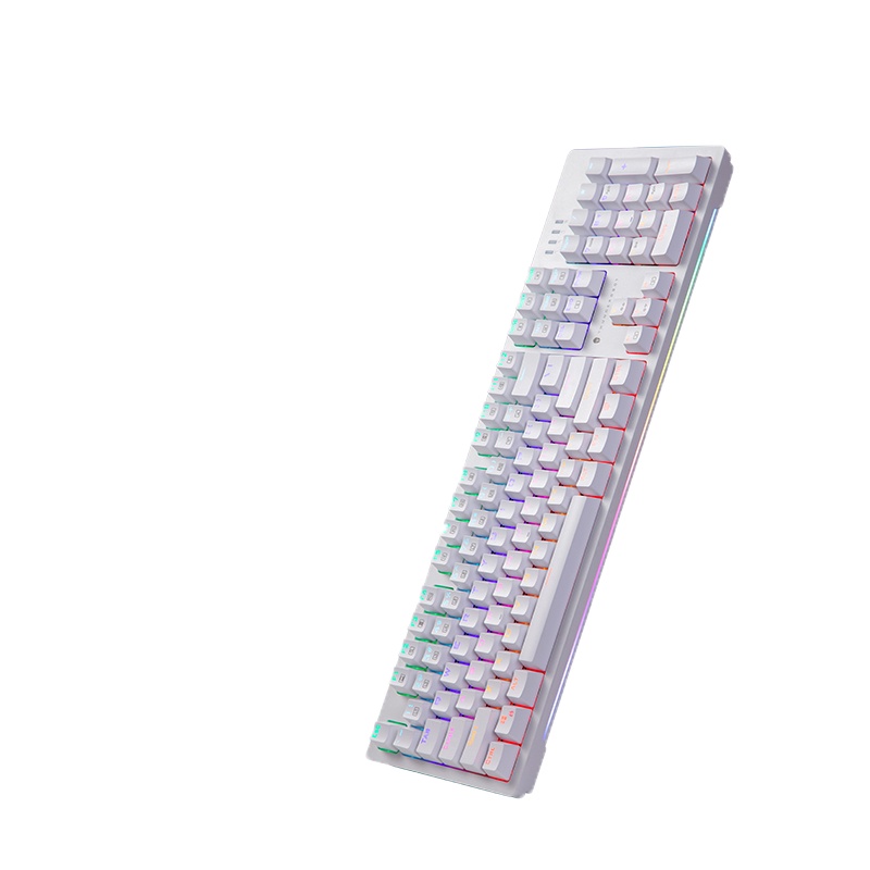 雷神(ThundeRobot)KG3104R 琉璃幻彩机械键盘 RGB灯条 霓虹混彩背光 104键 白色红轴