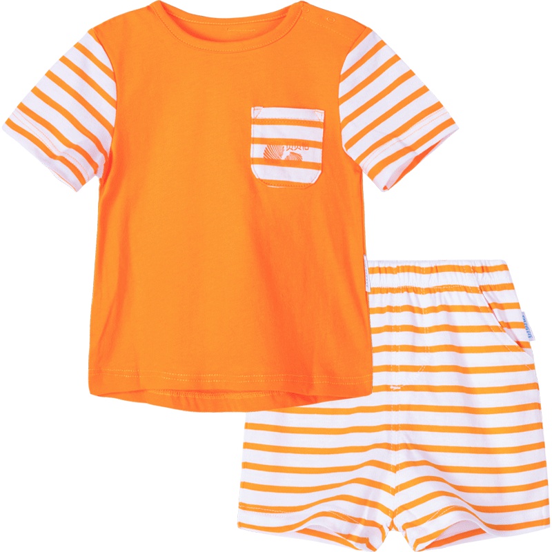 贝贝怡夏季纯棉透气薄款短袖套装182T150