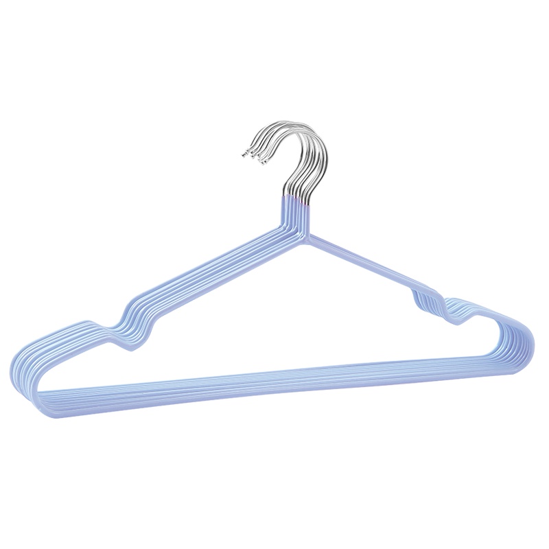 欧润哲 浸塑晾晒衣架 100728一套10只大人家用防滑晾晒收纳晾衣裤架衣撑子干湿两用