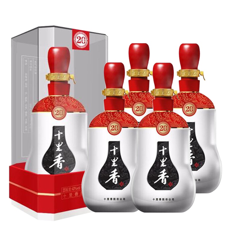 [中华老字号]十里香 40度国香20 500ml*4瓶整箱装 非遗酿造浓香型白酒礼品酒 沧州特产