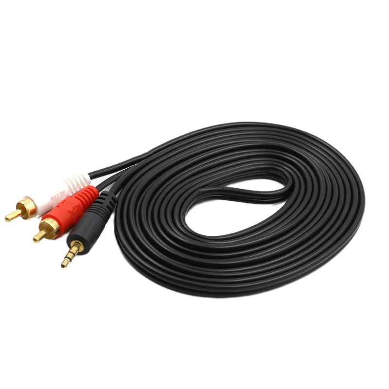 秋叶原音频线 适用3.5mm手机MP3输出连接功放一分二转双莲花左右声道红白接口双