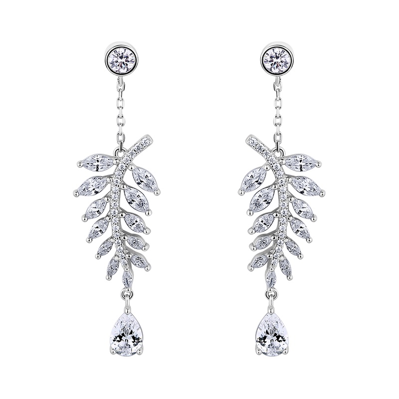 DTOTO 欧美时尚首饰 925银饰品叶子耳钉