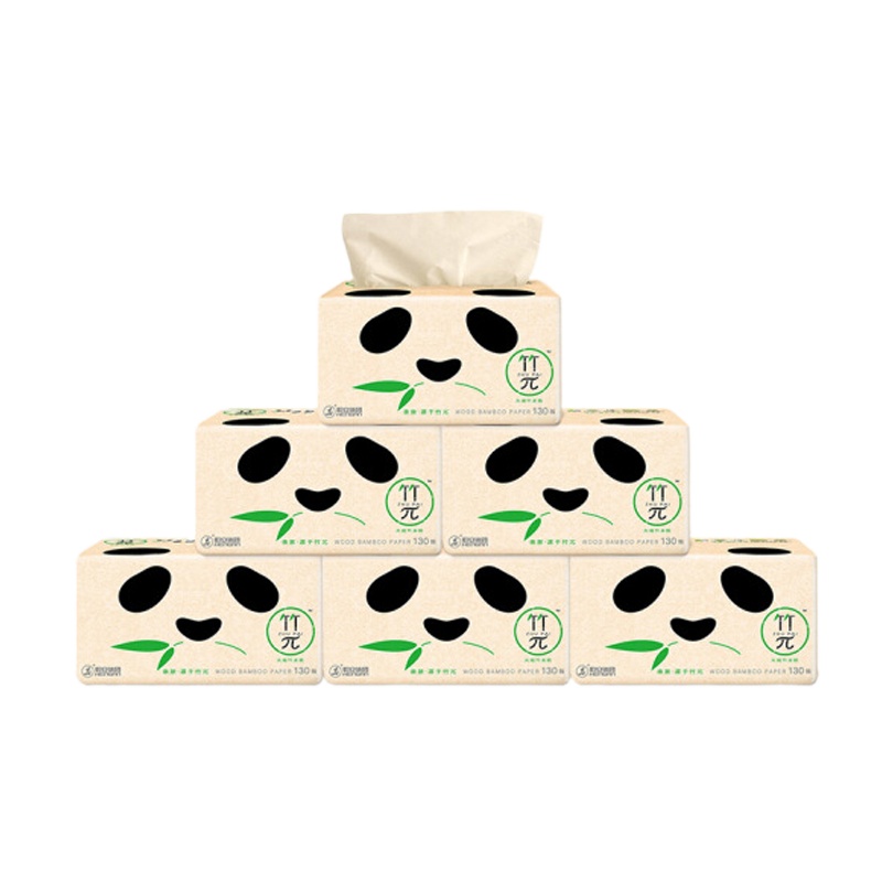 心相印 竹πZDT1130三层130软抽6包/提*2提+竹π100克三层实心卷1提 一套装