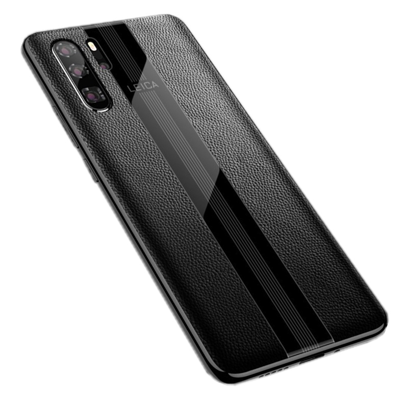 [送钢化膜]高铭宣 华为p30pro手机壳mate30保护套真皮头层牛皮保时捷皮套防摔高档限量款p3p黑