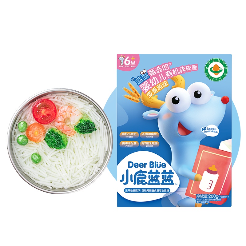 小鹿蓝蓝 有机碎碎面 麦香原味200g 宝宝辅食有机粒粒面