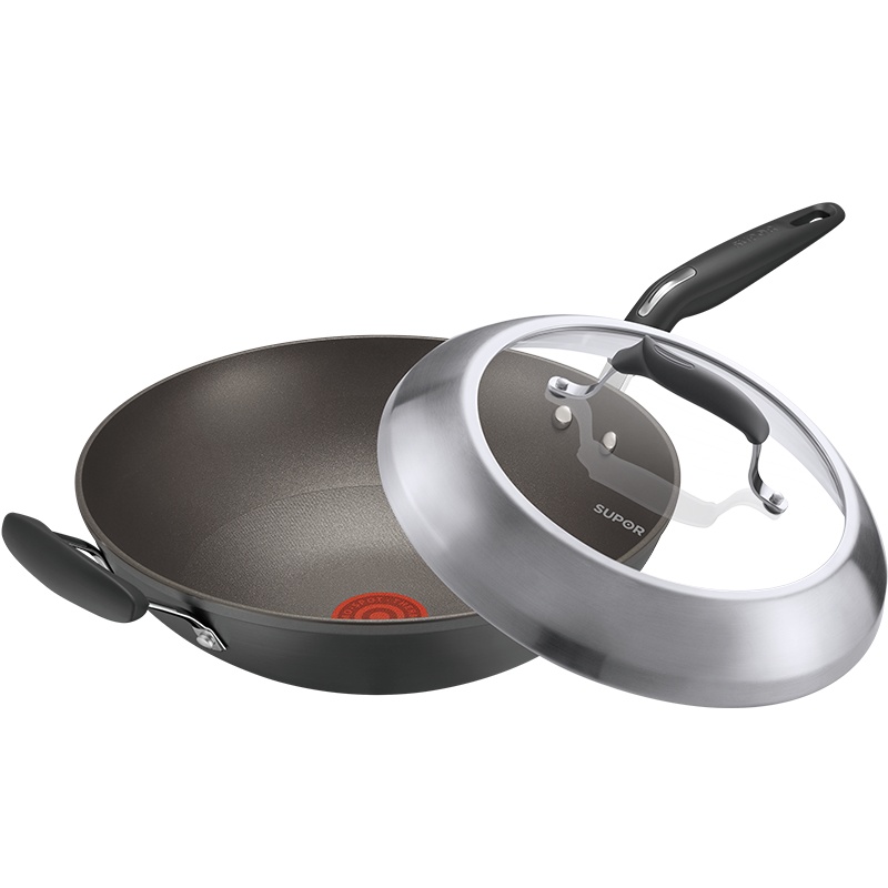 苏泊尔(SUPOR)火红点炒锅第四代4代钛金刚不粘锅无油烟炒菜锅 PC30HA3 明火专用