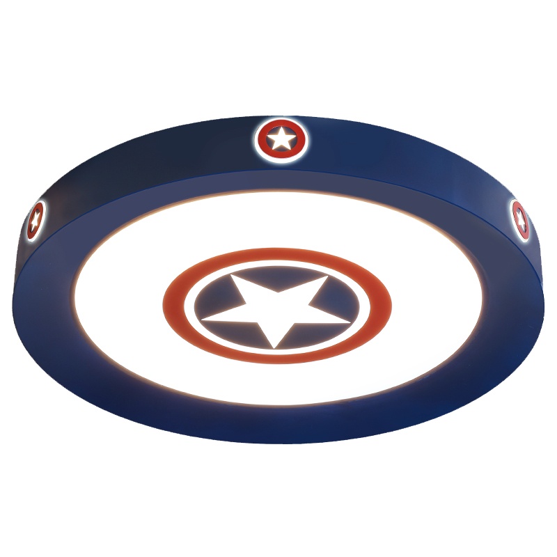 七只蚂蚁 儿童灯简约现代吸顶灯LED铁艺儿童灯 男孩卧室灯卡通房间吸顶灯个性北欧创意美式美国队长儿童房灯具CY103美队