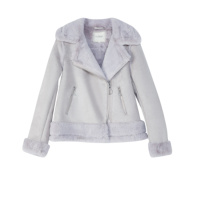 拉夏贝尔羊羔毛外套女短款2019新秋冬季百搭休闲仿羊剪绒夹克加厚