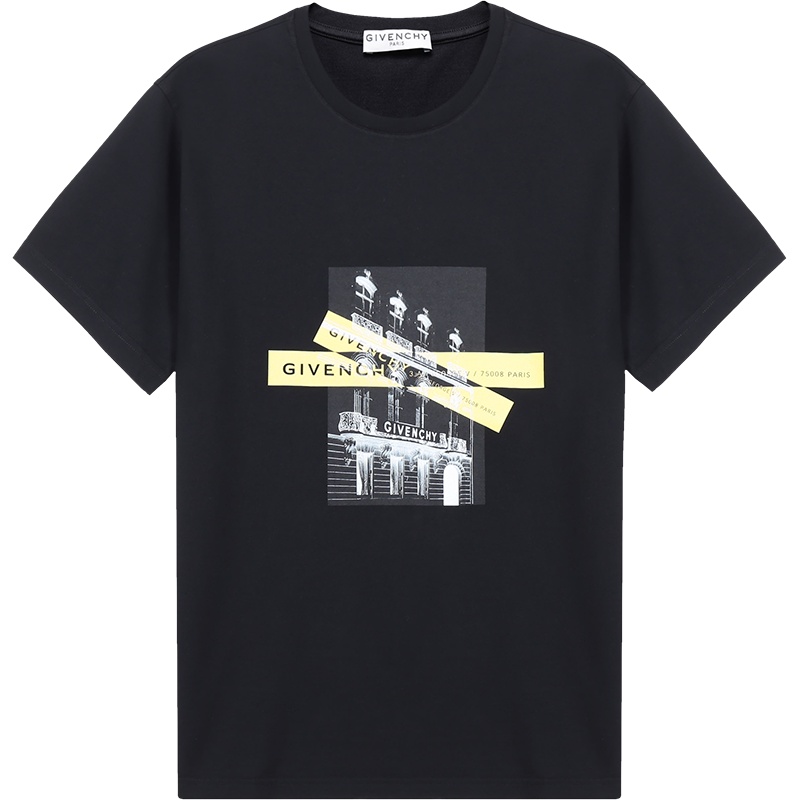 纪梵希 GIVENCHY 男士 棉质宽松版圆领短袖T恤BM711S3002
