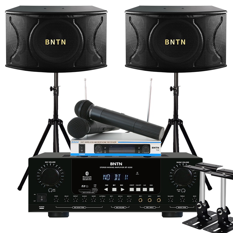 奔腾(BNTN)KTV音响专业三分频音箱家庭影院KTV专业K歌套装家庭影院会议卡拉OK大功率蓝牙功放8200配BTK12