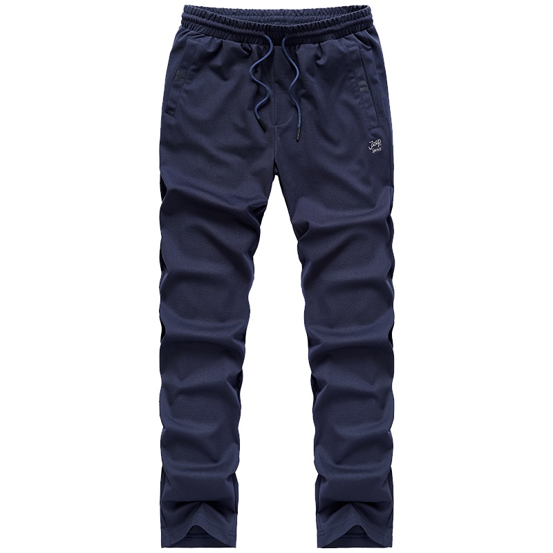 JEEP吉普正品运动裤男宽松休闲裤子春季薄款束脚抽绳潮流小脚收口卫裤青年纯色弹力束脚大码小脚裤