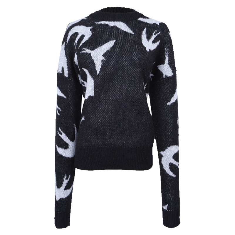 MCQ女士黑白色圆领套头毛衣500442 RLK19 1115