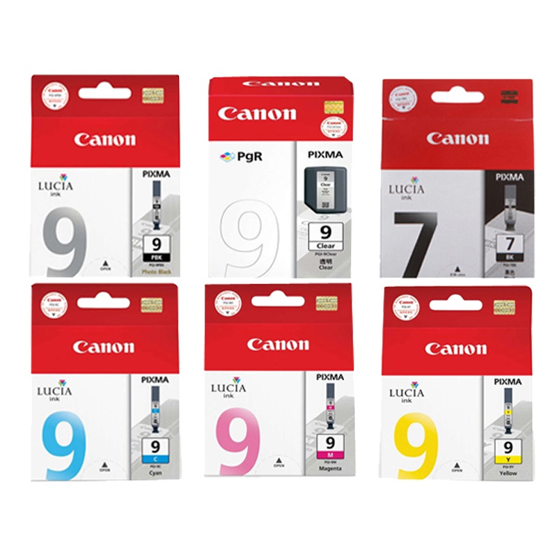 佳能(Canon)PGI-7BK/9PBK/9C/9M/9Y/9Clear 彩色适用于MX7600 IX7000