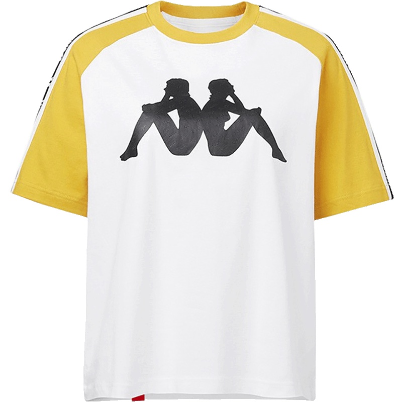 卡帕（Kappa）运动女款半袖串标运动短袖休闲T恤K0922TD80D