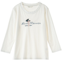 芊艺白色t恤女2019早秋新款韩版宽松时尚圆领套头体恤潮绣花七分袖上衣10325