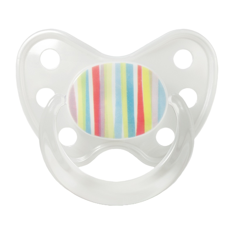 Dentistar安抚奶嘴德国进口柔软硅质拒绝畸形设计6-14个月宝宝(一只装) 72295-白条