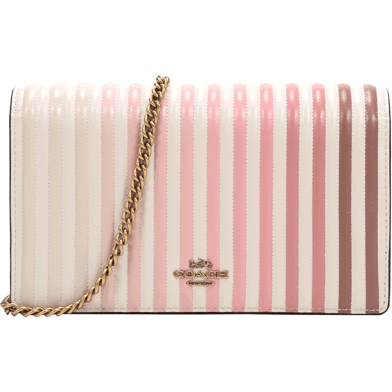 COACH 蔻驰 奢侈品 女士纳帕皮革绗缝CALLIE链条折叠式手拿包单肩斜挎包 66603