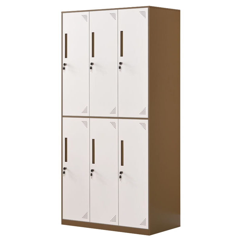 全简家具拆装柜拆装更衣柜存包柜棕色六门更衣柜