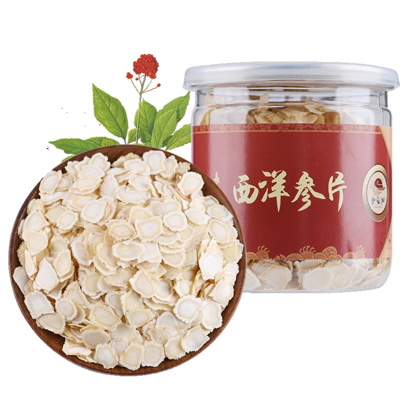 春海堂 西洋参切片 软支中片 100g 1.0-1.3cm 含片段茶 花旗参片 人参皂苷片