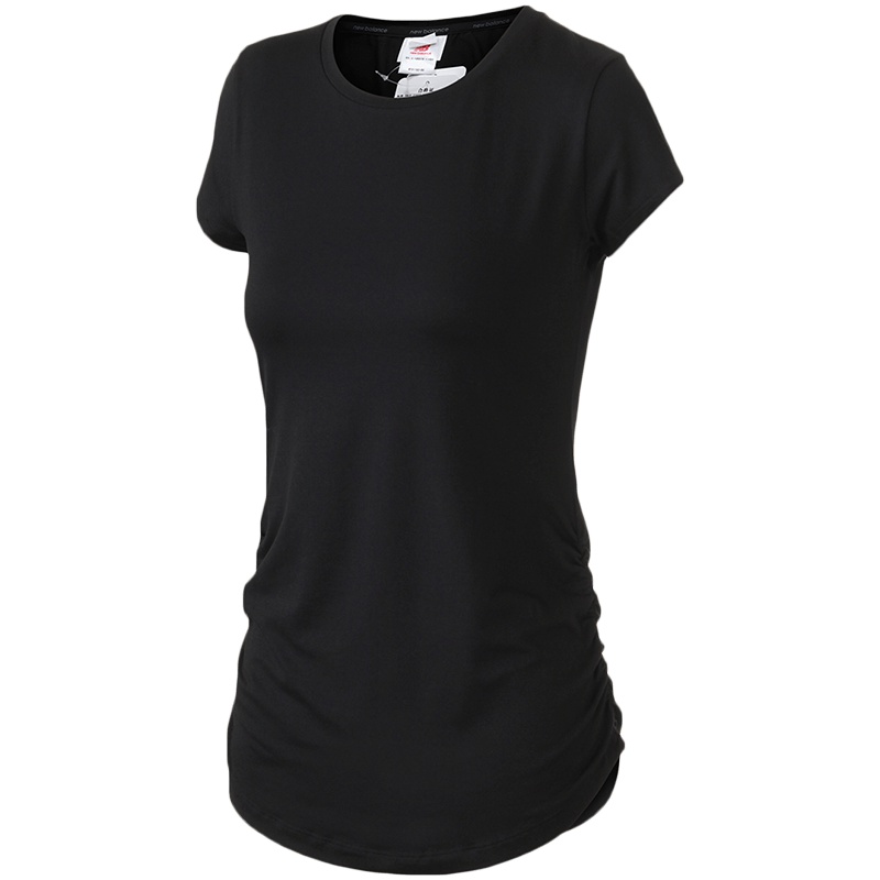 New Balance/NB女装短袖T恤透气圆领休闲套头衫WT81180 L WT81180-BK黑色