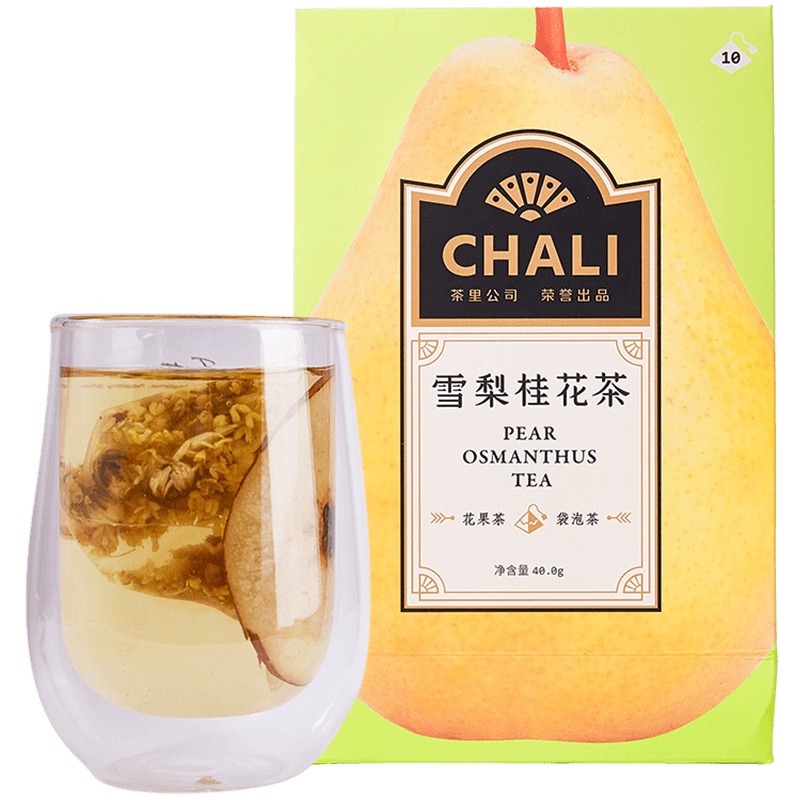 茶里(ChaLi)花果茶 雪梨桂花茶清滋润嗓子呵护喉咙水果茶独立小袋装10包/盒