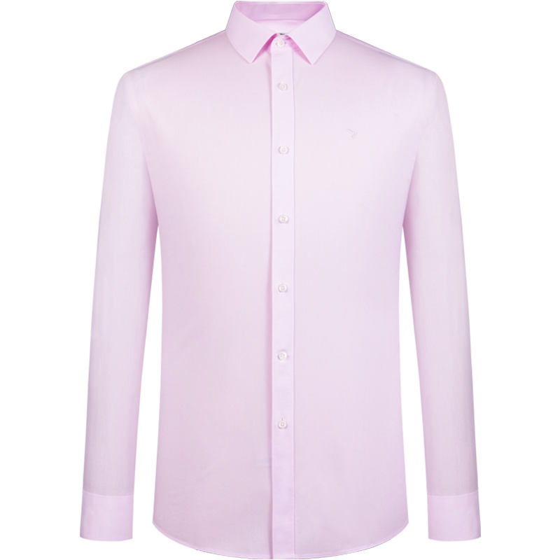 柒牌 【DP免烫】2021春装 透气纯棉男士翻领纯色商务长袖衬衫