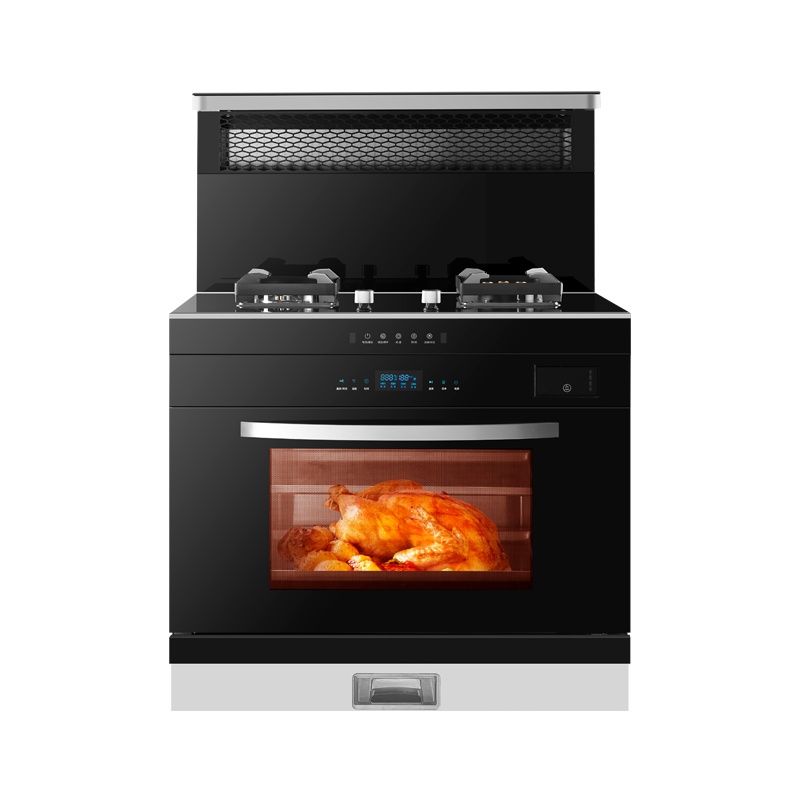 GUJIA顾家GJ05A集成灶一体灶变频家用消毒柜油烟机侧吸下排烟灶环保灶蒸烤箱-天然气