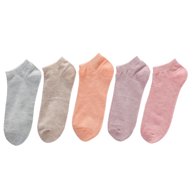 （6双装）红豆居家(Hodohome)硅胶防滑蕾丝花边隐形袜子女超薄浅口网袜隐形船袜