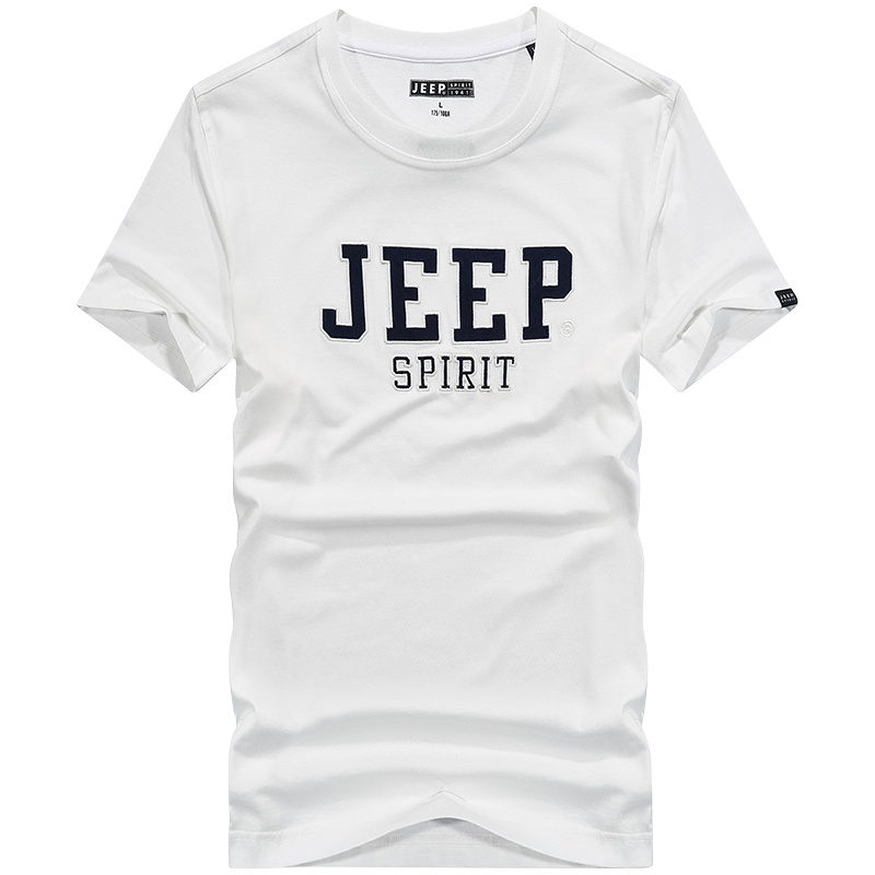 JEEP/吉普短袖男夏季透气宽松T恤运动上衣圆领半袖加大码男装