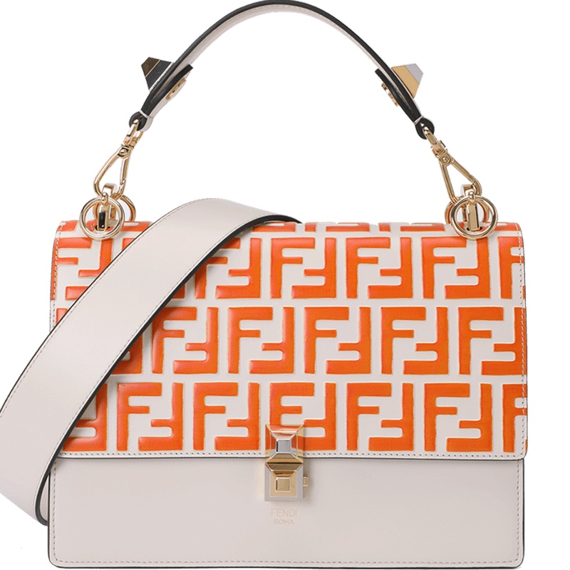 FENDI/芬迪 女包FF压花拼接KAN I手拎单肩包 8BT283