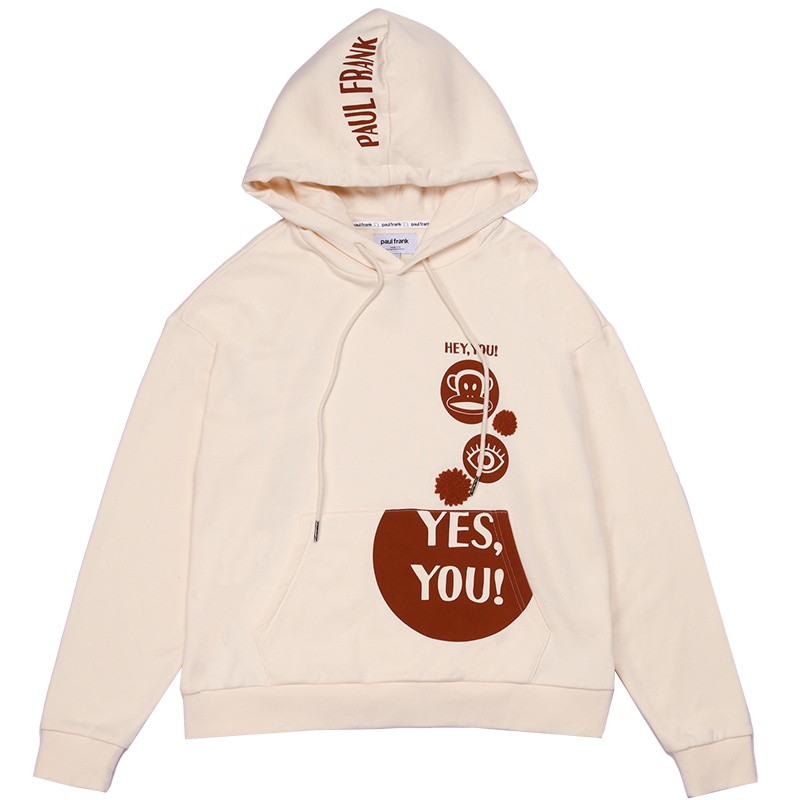 大嘴猴春秋季新款卫衣女宽松韩版百搭日系卡通印花 S 米黄色