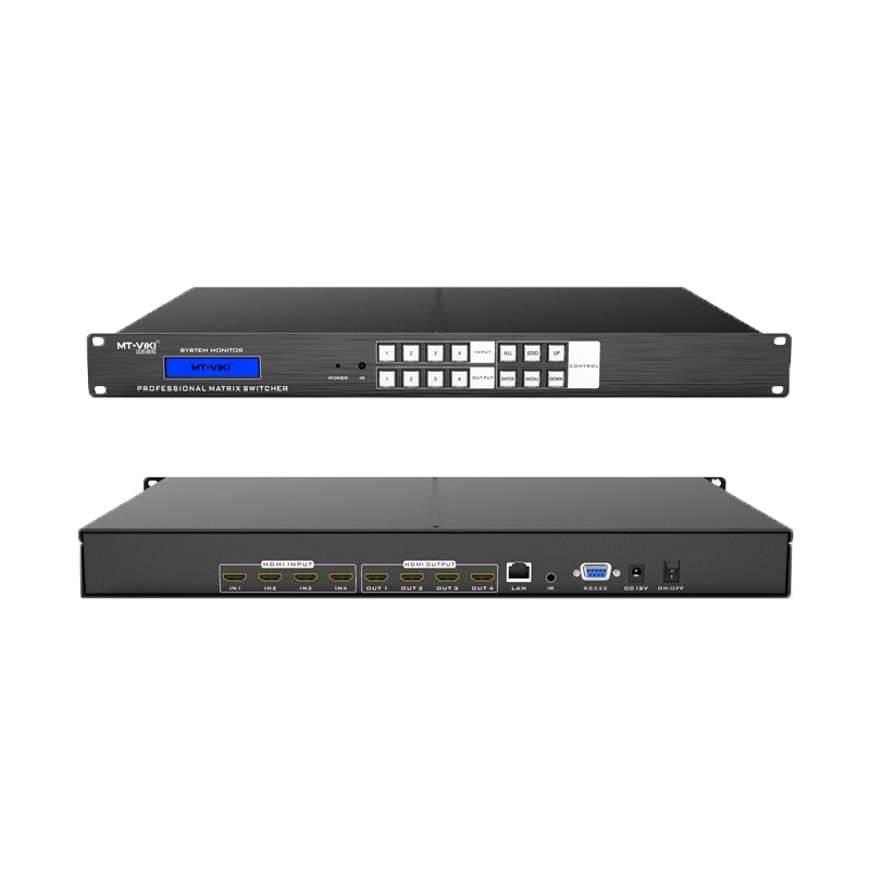迈拓维矩MT-HD4X4 高清hdmi矩阵切换器4进4出监控视频服务器主机 4k