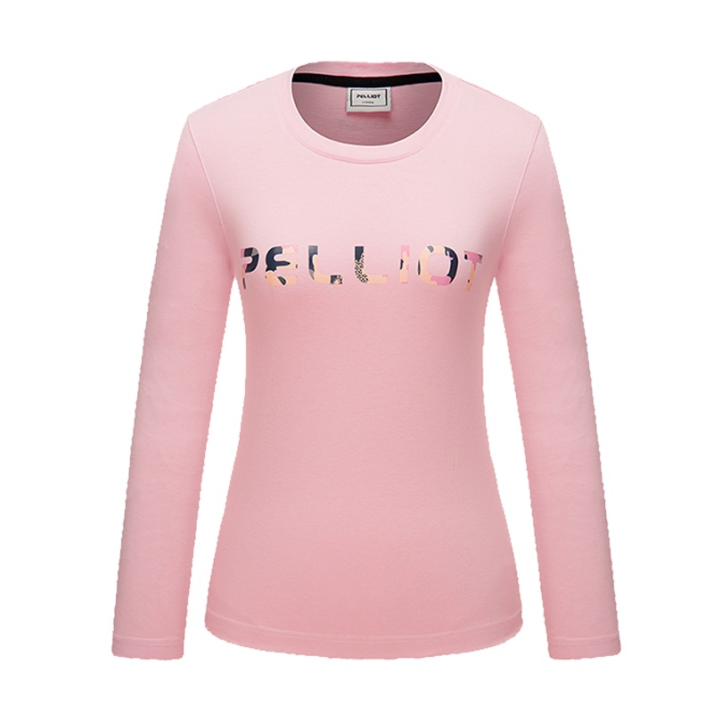 伯希和户外运动纯棉T恤女2019新款秋薄款圆领舒适弹力防风透气耐磨伪装掩护防虫长袖上衣