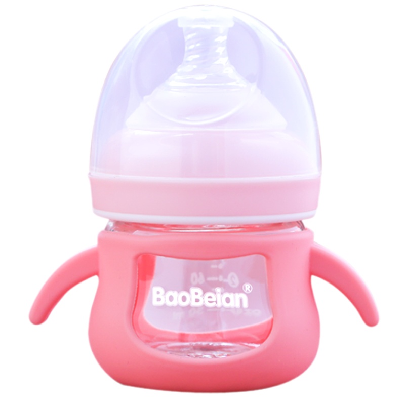 宝倍安(Bao bei an)新生婴儿奶瓶 迷你喂水奶瓶90ml S自然实感宽口奶嘴 新生宝宝便携款玻璃奶瓶 赠同款瓶体