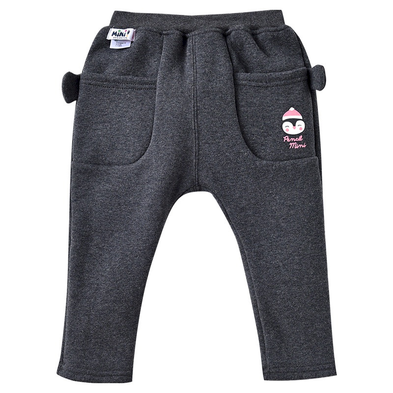 铅笔俱乐部童装2019冬季新款女童针织长裤小童加绒裤子儿童长裤