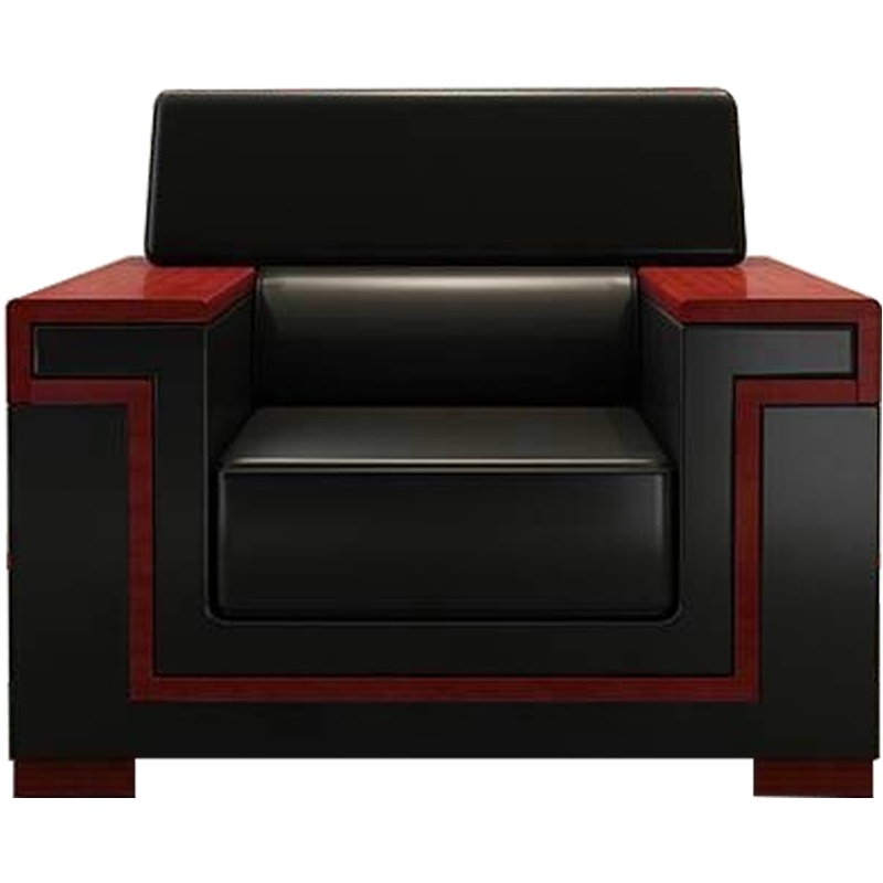 三圣 办公家具贵宾沙发商务会议沙发大堂VIP迎宾沙发单人位接待会客沙发黑色沙发