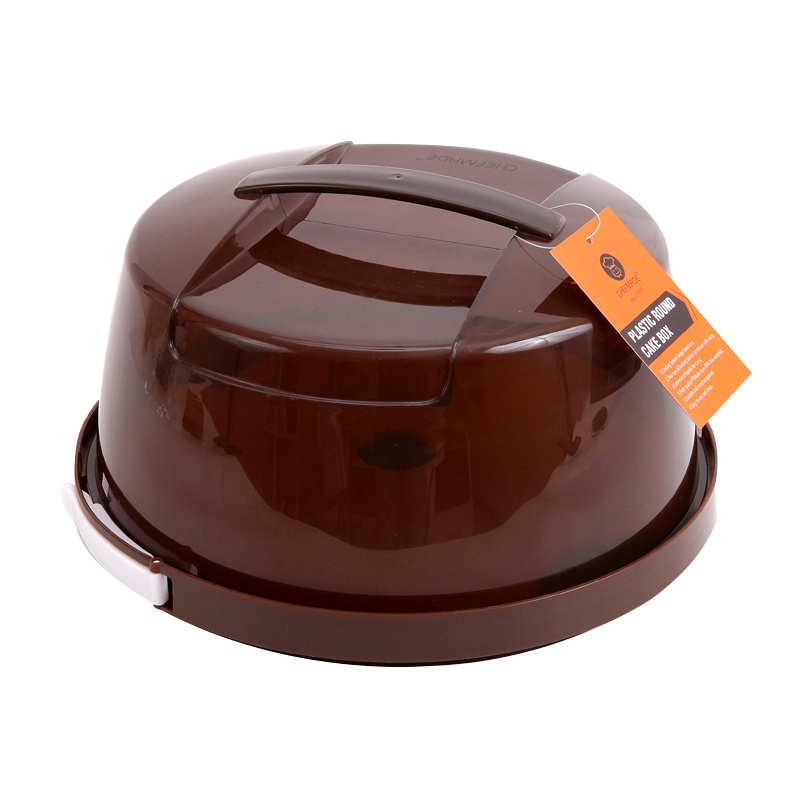 学厨 厨房工具 烘焙工具 蛋糕盒6-8寸日式圆形塑料重复家用手提透明包装保鲜点心盒子WK9204