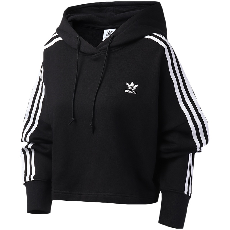 adidas阿迪达斯三叶草女装运动服休闲针织连帽卫衣ED7554