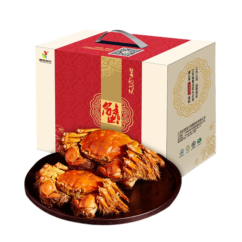鲜知臻食&阳澄股份大闸蟹 968型尊享套餐(雄蟹3.5两*5只,雌蟹2.5两*5只 )