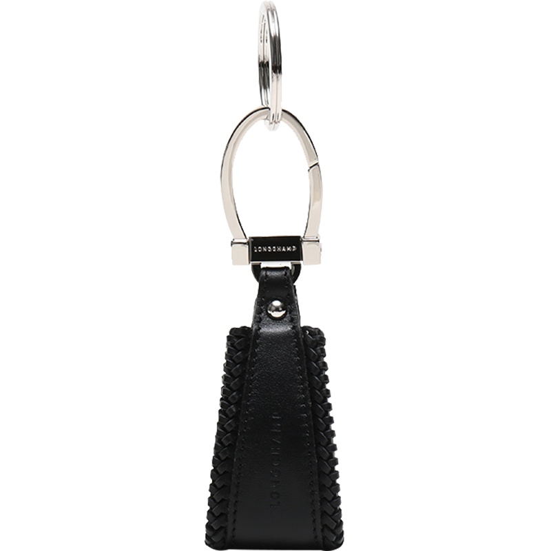 Longchamp 珑骧 男女中性黑色金属配皮钥匙圈钥匙扣礼盒款 7230 930 001