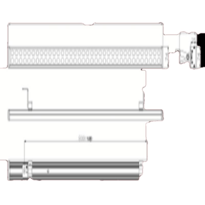 生迪W10 LED线型洗墙灯 ,外壳材料:铝合金,阳极氧化深灰色 9.透光材料:超白钢化玻璃,透明 10.防护等级:IP