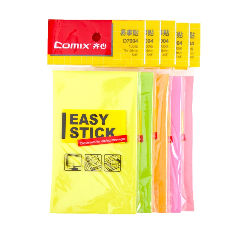 齐心 D7004 荧光纸易事贴 3"*5" 100张