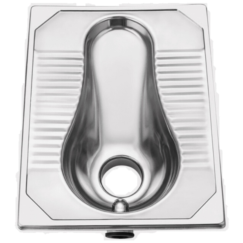 品牌直营> 监狱蹲便环卫公厕工程用 一体冲压后排水 304不锈钢蹲便器 火车蹲安心抵