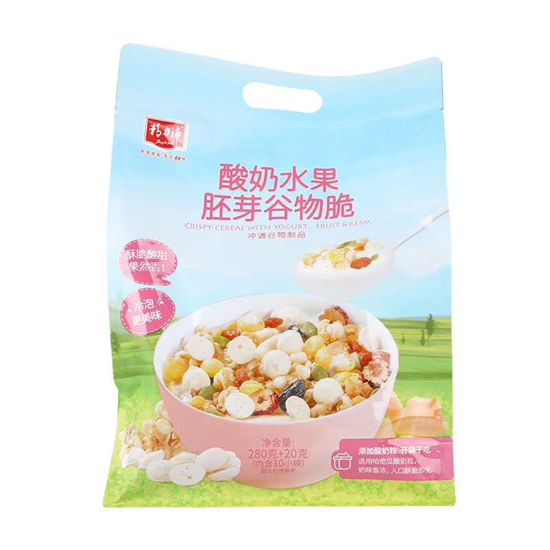 精力沛坚果水果胚芽谷物脆280g+20g+酸奶水果胚芽谷物脆280g+20g+即食黄小米+纯麦面(两袋装)