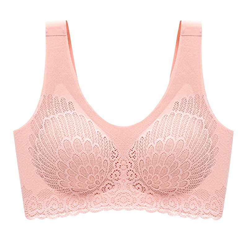 北极绒乳胶运动内衣女无钢圈小胸聚拢无痕背心式胸罩蕾丝美背文胸薄