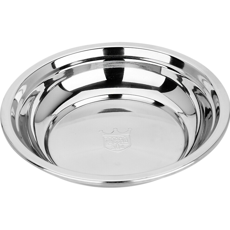 美厨(maxcook)加厚304不锈钢盘/碟 24CM圆形家用平底盘水果蔬菜盆 凉皮饺子蒸鱼碟 MCWA-PD24