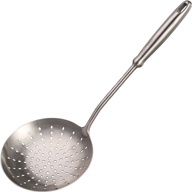 德国SSGP叁肆钢 304不锈钢大漏勺加厚长柄加深捞面勺麻辣烫火锅汤捞饺子漏勺过滤网大号厨房用品用具 尊享款16CM