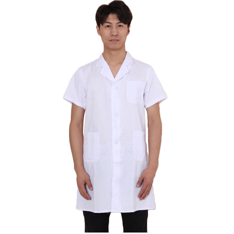 【规格：2件装 M/L/XL/XXL 尺码可留言备注】医护服装短袖 白大褂医生服男女夏 护士服短袖韩版修身美容院工作服