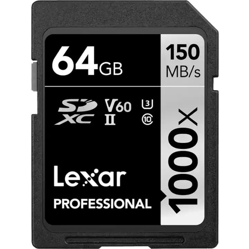 雷克沙(Lexar)64G SD卡 1000X U1 V60相机存储卡 读150MB/s写75MB/s支持4K