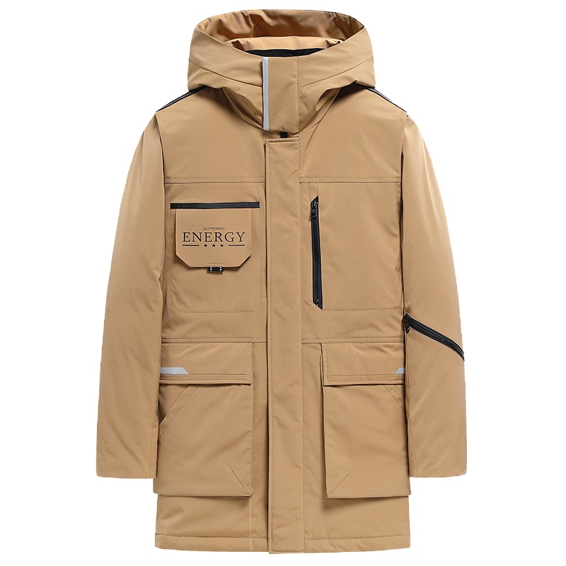 鸭鸭/YAYA 男士羽绒服中长款连帽冬季加厚保暖时尚外套